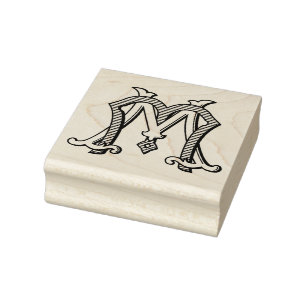 MM Monogram MM Logo Gummi Briefmarke Gummistempel
