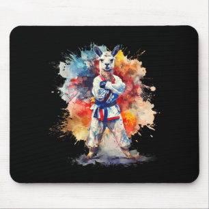 MMA Alpaka Aquarell Taekwondo Judo Kickboxen Mousepad