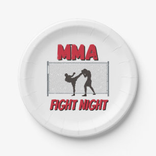 MMA Fight Night text and Silhouette of Two Fighter Pappteller