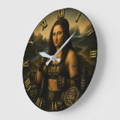 MMA Funny Mona Lisa Große Wanduhr (Winkel)