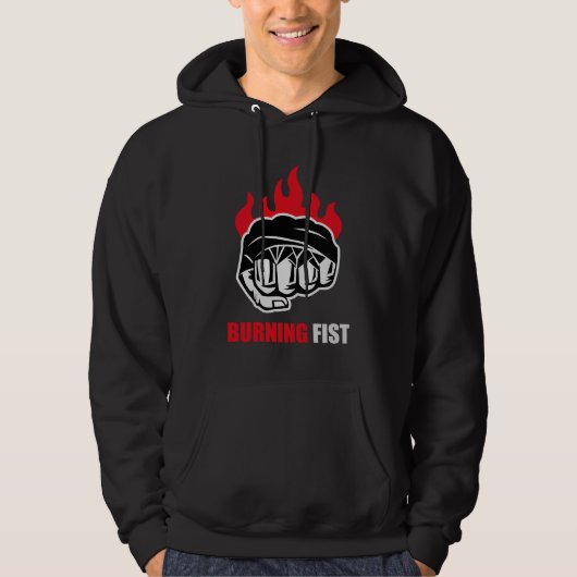 MMA-Kämpfer Brennende Faust Hoodie (Vorderseite)