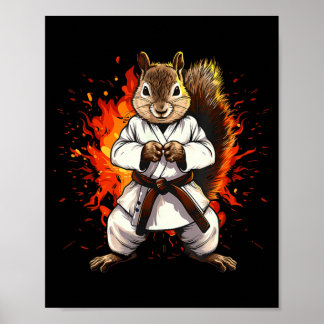 Mma Squirrel Taekwondo Judo Kung Fu Kickboxen Poster