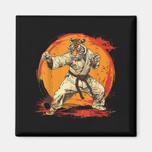 MMA Tiger Aquarell Taekwondo Kickboxen Martial Art Magnet