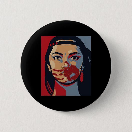Mmiw Awareness Indigene Frau Art Stolen Schwester Button (Vorderseite)