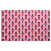 MMIW Kwe mit rotem Handmuster, rosa Stoff (Fat Quarter (45,7 x 55,9 cm))