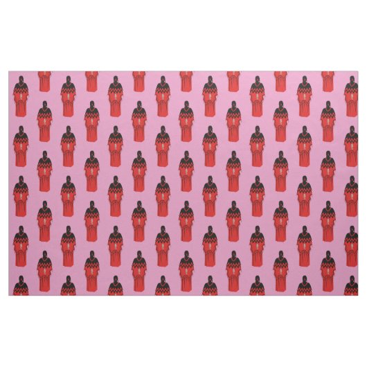 MMIW Kwe mit rotem Handmuster, rosa Stoff (Fat Quarter (45,7 x 55,9 cm))