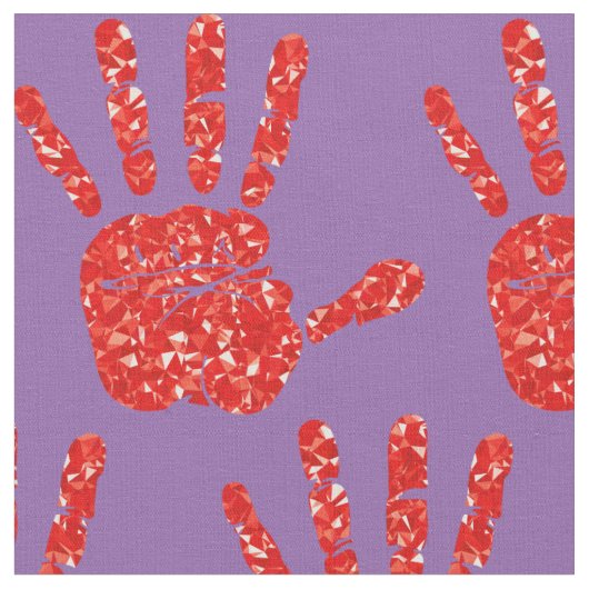 MMIW Red Hand Jewelen Muster Blassblass Lila Stoff (Nahaufnahme)