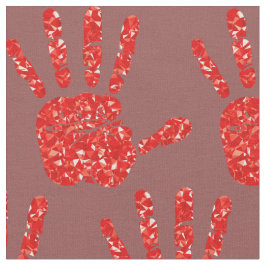 MMIW Red Hand Jewelen Muster Brick Red Stoff