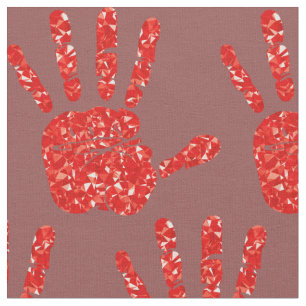 MMIW Red Hand Jewelen Muster Brick Red Stoff