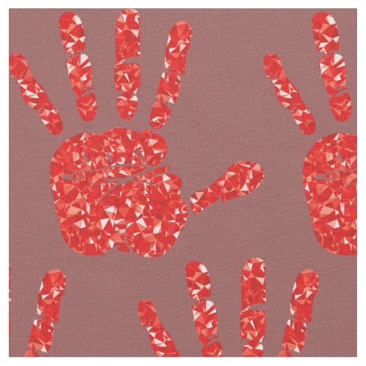 MMIW Red Hand Jewelen Muster Brick Red Stoff (Nahaufnahme)