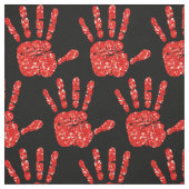 MMIW Red Hand Jewelen Muster Schwarz Stoff (Muster)