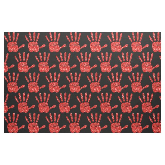 MMIW Red Hand Jewelen Muster Schwarz Stoff (Fat Quarter (45,7 x 55,9 cm))