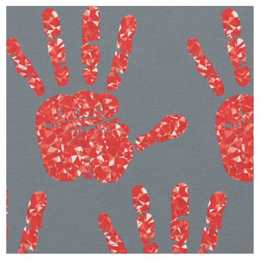 MMIW Red Hand Jewelen Musterschiefer Blau Grau Stoff (Nahaufnahme)