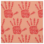 MMIW Red Hand Jewelen Pattern Lachs Stoff (Muster)