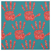 MMIW Red Hand Jewelise Muster Türkis Stoff (Muster)
