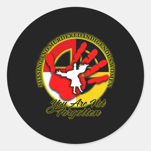 Mmiw Vermisst und Ed einheimische S und Runder Aufkleber (Vorderseite)