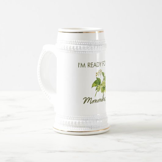 Mmmhops IPA Bier Stein Bierglas (Vorderseite Links)