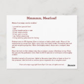 Mmmmm, Meatloaf! Rezept-Karte Postkarte (Rückseite)