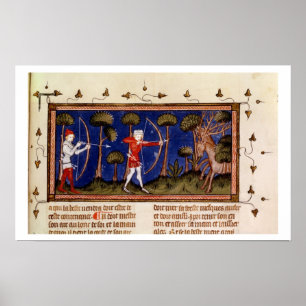MMS Fr 12399 f.38 Jagdszene, aus dem Buch von Poster