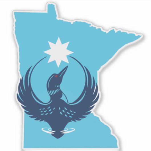 MN Loon Rising Aufkleber (Vorderseite)