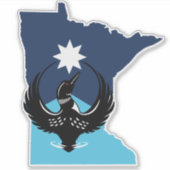 MN Loon Rising - MN State flag Aufkleber (Vorderseite)