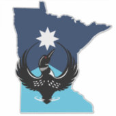 MN Loon Rising - MN State flag Aufkleber (Vorderseite)
