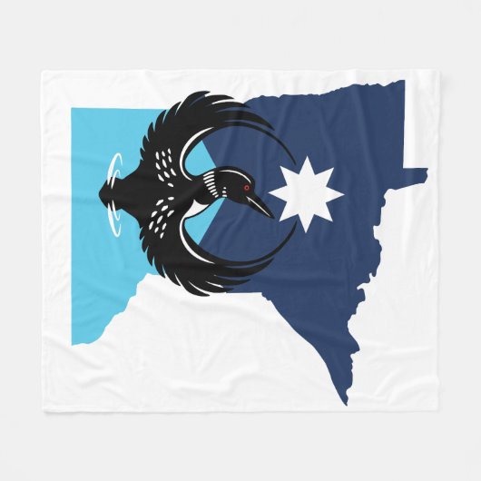 MN Loon Rising - MN State flag Fleecedecke (Vorderseite (Horizontal))