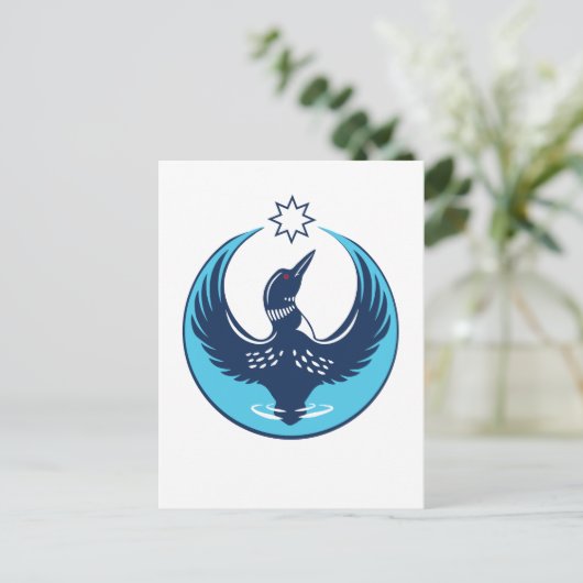 MN Loon Rising Postkarte (Stehend Vorderseite)
