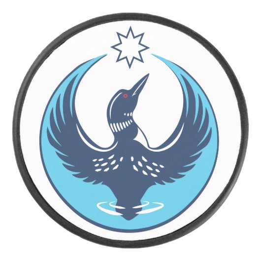 MN Loon steigt auf Eishockey Puck (Vorderseite)
