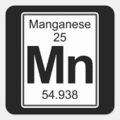 Mn - Mangan Quadratischer Aufkleber (Vorderseite)