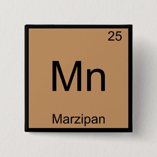 Mn - Marzipan Funny Chemistry Element Symbol T-Shi Button (Vorderseite)
