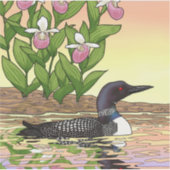 MN Staat Bird Blume Loon Lady Slipper Aufkleber (Vorderseite)