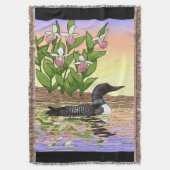 MN Staat Bird Blume Loon Lady Slipper Decke (Vorderseite Vertikal)