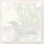 MN Staat Bird Blume Loon Lady Slipper Glasuntersetzer (Rückseite)