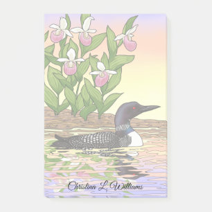 MN Staat Bird Blume Loon Lady Slipper Post-it Klebezettel