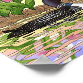MN Staat Bird Blume Loon Lady Slipper Poster (Ecke)