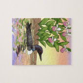 MN Staat Bird Blume Loon Lady Slipper Puzzle (Horizontal)