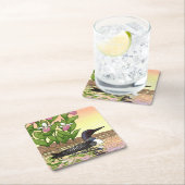 MN Staat Bird Blume Loon Lady Slipper Rechteckiger Pappuntersetzer (Vor Ort)