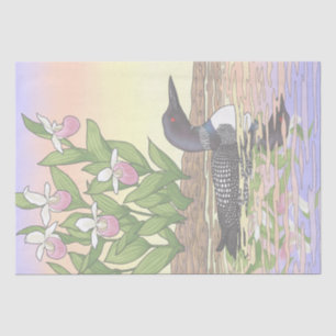 MN Staat Bird Blume Loon Lady Slipper Seidenpapier