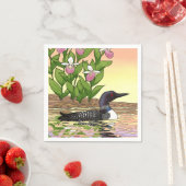 MN Staat Bird Blume Loon Lady Slipper Serviette (Beispiel)