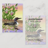 MN Staat Bird Blume Loon Lady Slipper Visitenkarte (Vorne/Hinten)