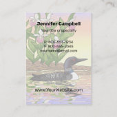 MN Staat Bird Blume Loon Lady Slipper Visitenkarte (Rückseite)