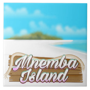 Mnemba-Insel-Reiseposter Fliese