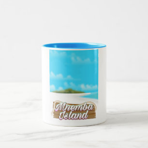 Mnemba-Insel-Reiseposter Zweifarbige Tasse