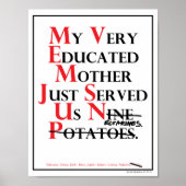 Mnemonic: Meine sehr gebildete Mutter = Planeten Poster (Vorne)