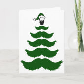 Mo Mustache Weihnachtsbaum Beard Green Mustache Karte (Vorderseite)