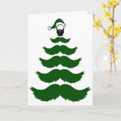 Mo Mustache Weihnachtsbaum Beard Green Mustache Karte (Gelbe Blume)