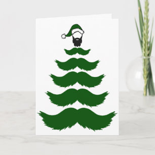 Mo Mustache Weihnachtsbaum Beard Green Mustache Karte