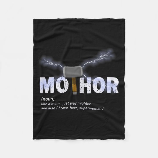 Mo-thor wie Mutter Weg mächtiger lustiger Mutterta Fleecedecke (Vorderseite)
