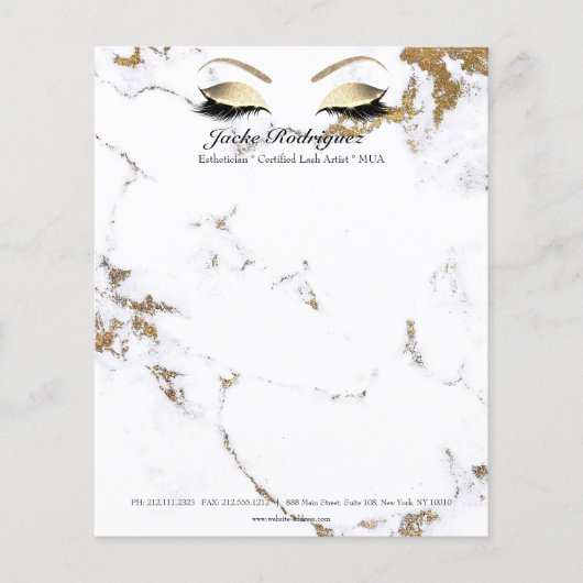 MOA Lashes Makeup Stylist Gold Marmor Flyer (Vorne)